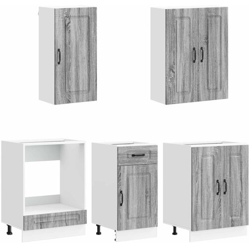  Kuhinjska jedinica KALMAR 5 pcs Siva Sonoma Konstruirano drvo Slike