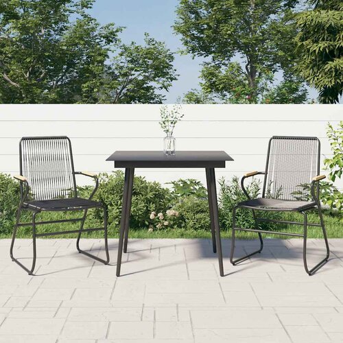  5-dijelni vrtni blagovaonski set od PVC ratana crni Crna Slike