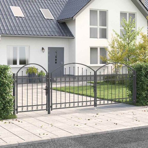  Vrata Ograde za Vrt s Arhivnim Vrh Assen Siva 4 x 1,25 m Čelik Cijene