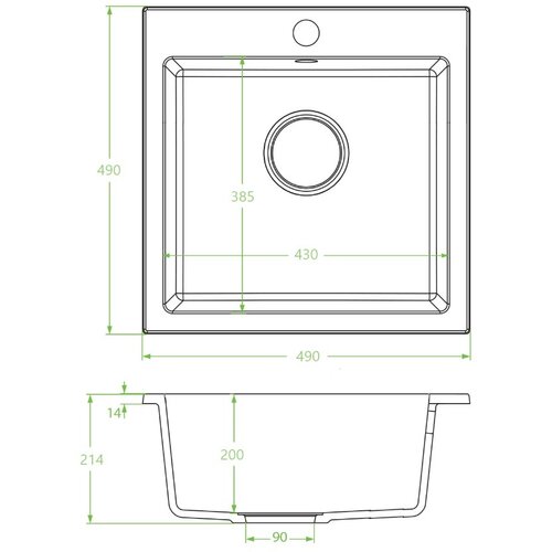 LAVEO sudopera alena bež 490x490/200mm Slike