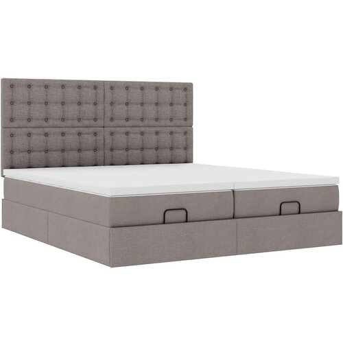 VidaXL Otomanski okvir kreveta s madracima smeđesivi 180x200cm tkanine Slike