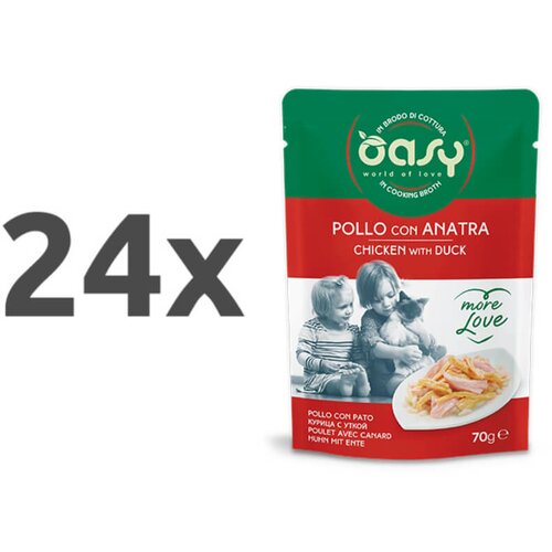 Oasy More Love Adult pi&scaron;čanec in raca v juhi, vrečka - 70 g 24 x 70 g Cene