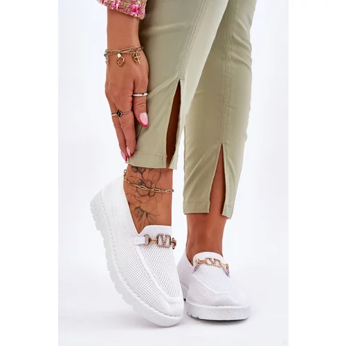 Kesi Women's slip-on sneakers with decoration White Alena