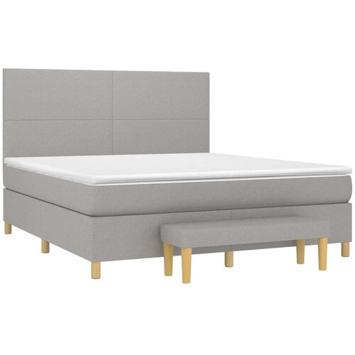  Box spring s madracem svjetlosiva 160x200 cm tkanina Slike