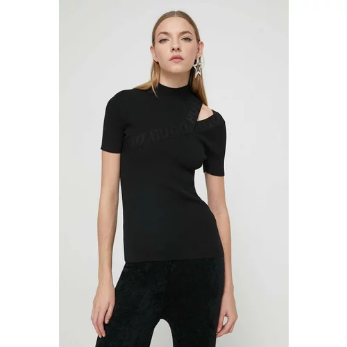 Hugo Kratka majica ženski, črna barva