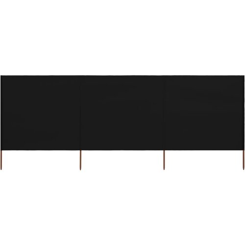 vidaXL 3-panelni vetrobran tkanina 400x120 cm črn Cene