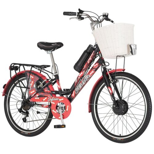 Visitor E-bicikl fashion inferior 24" crno crveni Cene