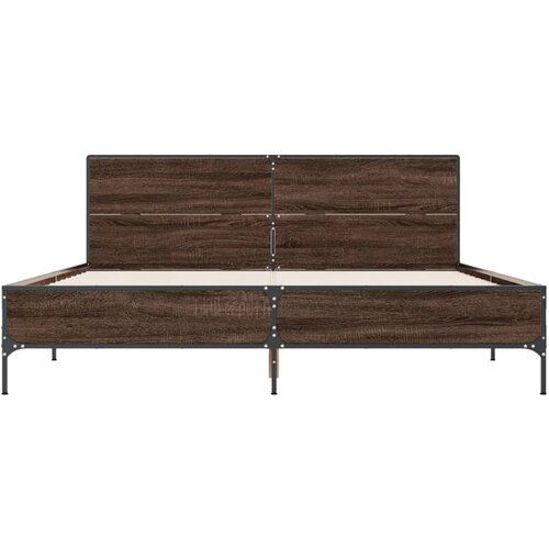  Okvir kreveta boja hrasta 120x200 cm konstruirano drvo i metal Slike