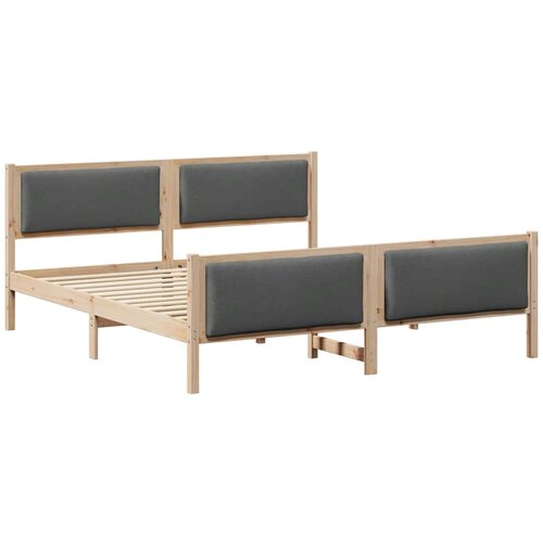  Krevetna konstrukcija Tamno siva 200 x 200 cm tkanina Smeđa Slike