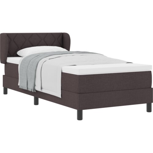 Box Spring Krevet s Madracem Tamnosmeđi 90x200 cm Tkanina Slike