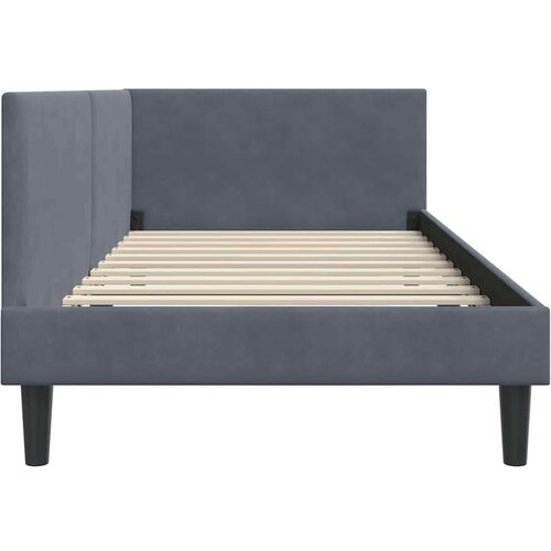 VidaXL Kutni okvir kreveta Ostalo s uzglavljem Tamno siva 90 x 190 cm Slike