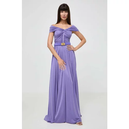 Elisabetta Franchi Obleka vijolična barva, AB61642E2