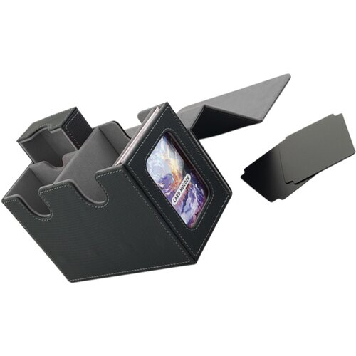 INF Premium PU usnjena &amp;scaron;katla za karte z žametom, 160 kart Black+Grey, (5000290804) Slike