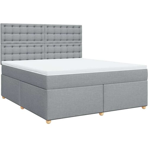  Krevet s oprugama i madracem svjetlosivi 180x200 cm od tkanine Slike