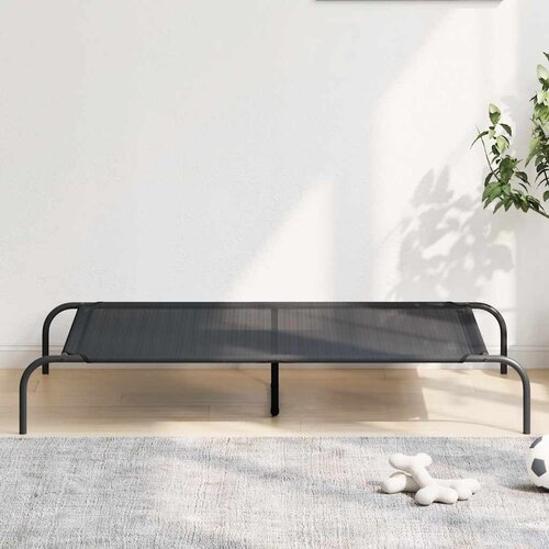 VidaXL Povi&amp;scaron;eni krevet za pse crni 130x80x20 cm tekstil i čelik Slike