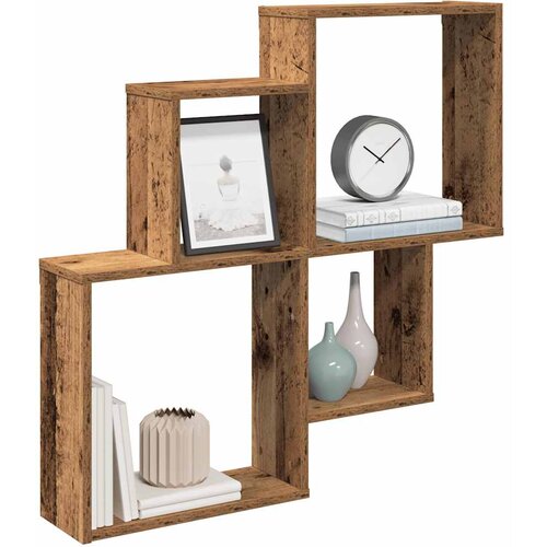 vidaXL Zidna polica staro drvo 80x15x78,5 cm konstruirano drvo Cijene