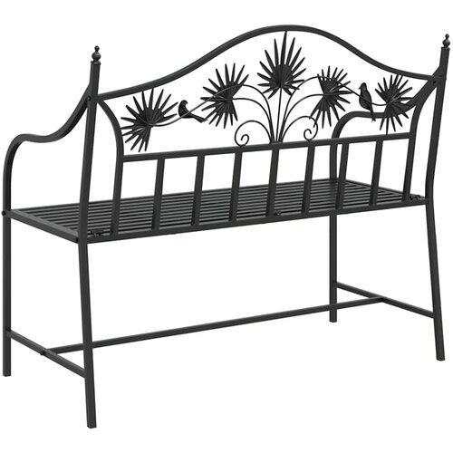  Vrtna klupa Crna 104 x 52,5 x 89 cm Čelik Slike