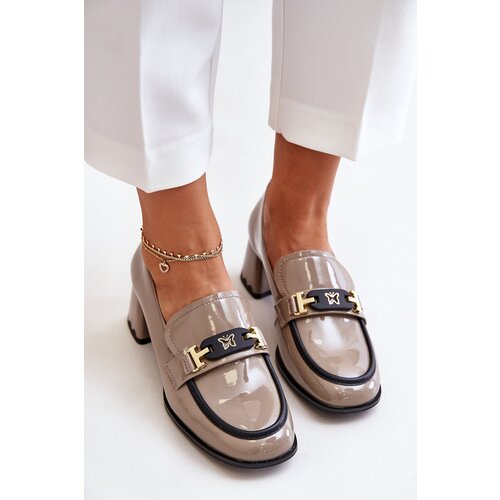 ARTIKER Lacquered Women's Heels With Decoration Beige Cijene