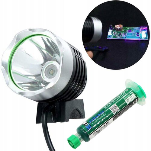 Rosfix SET UV LAMPA 6&ndash;10W IN ZELENA SOLDERMASKA &ndash; ZA UTJEVANJE NA PCB | USB 5V, 365NM, 10G, LED, (5000036506) Cene