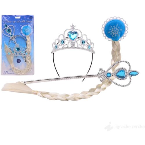  LEDENA PRINCEZA SET - Tiara, pletenica i &scaron;tapić Cene