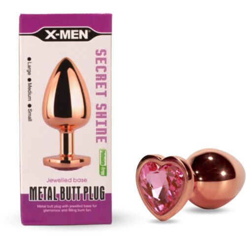X-Men Analni Čep Secret Shine Rose Gold Heart (s) Cene