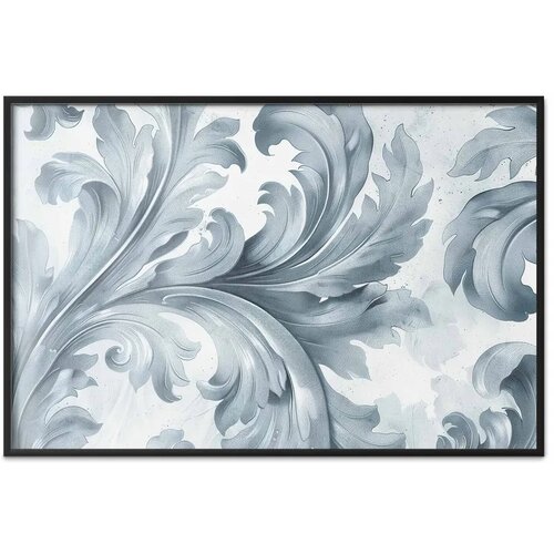  Plakat - Stone Ornament in Baroque Style 90x60 Crni okvir Cene