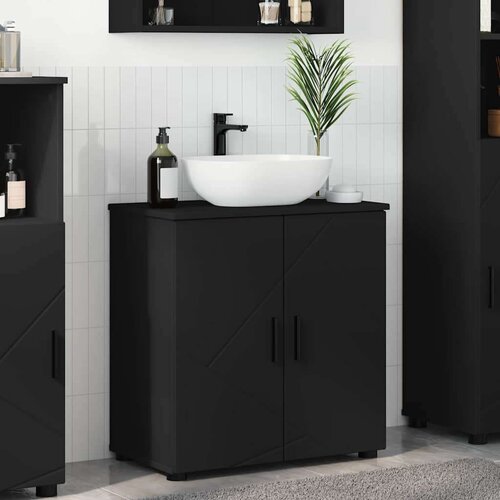 vidaXL Kupaonski ormar Crna 61 x 35 x 64 cm Konstruirano drvo Cene