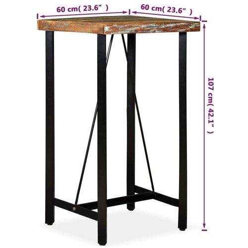  barski stol od masivnog obnovljenog drva 60x60x107 cm Slike
