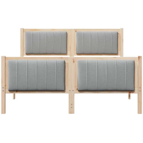 VidaXL Okvir kreveta s uzglavljem Smeđa i svijetlo siva 140 x 200 cm Slike