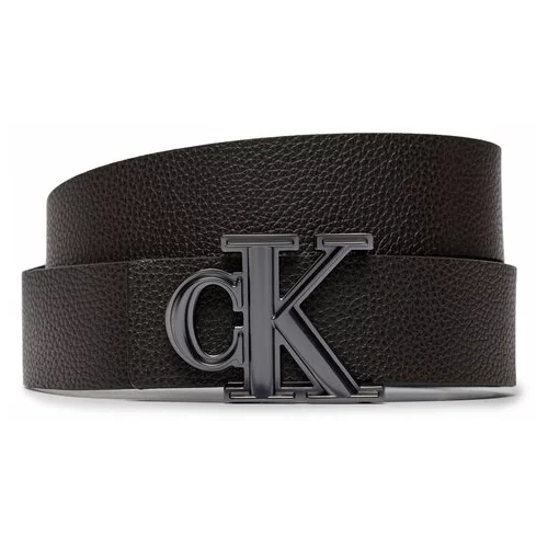 Calvin Klein Jeans Moški pas Gift Prong Harness Lthr Belt35Mm K50K511516 Črna