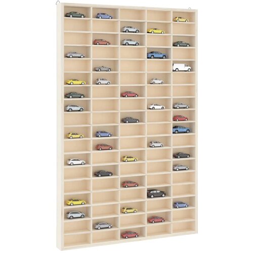 vidaXL Stenska razstavna omarica z 90 predelki 50,5x4,5x79 cm Cene
