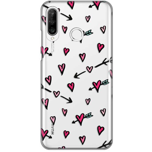  Maska silikonska print skin za huawei P30 lite heart pattern Slike