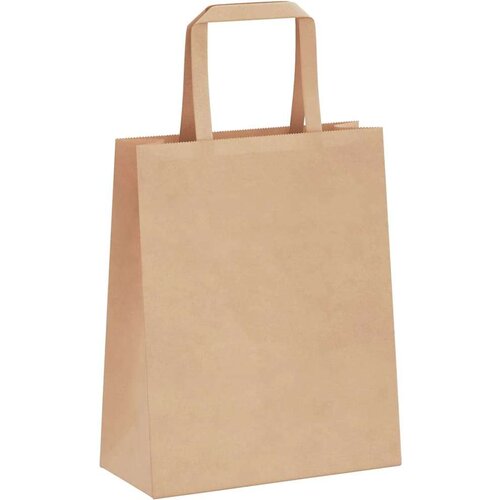 VidaXL Papirnate vrećice 50 kom s ručkama smeđe 18x8x22 cm Slike