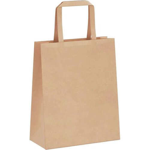 VidaXL Papirnate vrečke 50 kosov z ročaji rjave barve 18x8x22 cm Slike