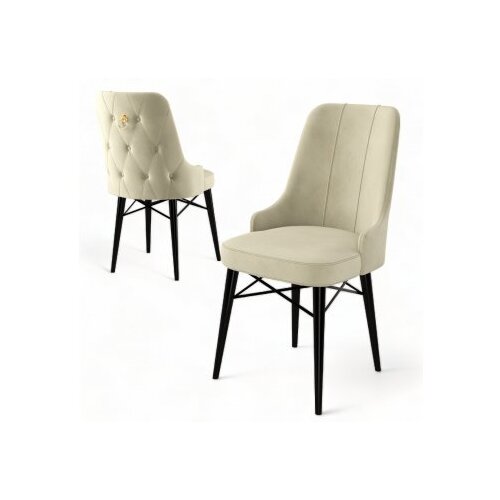 Hanah home set 4 stolice pare cream black Slike