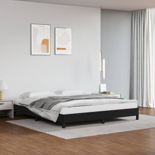 vidaXL Posteljni okvir črn 160x200 cm umetno usnje Cene