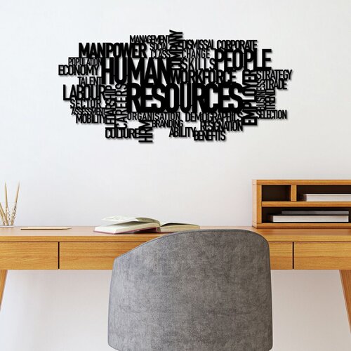 Wallity zidna dekoracija human resources, 86 x 41 cm, crna Cene
