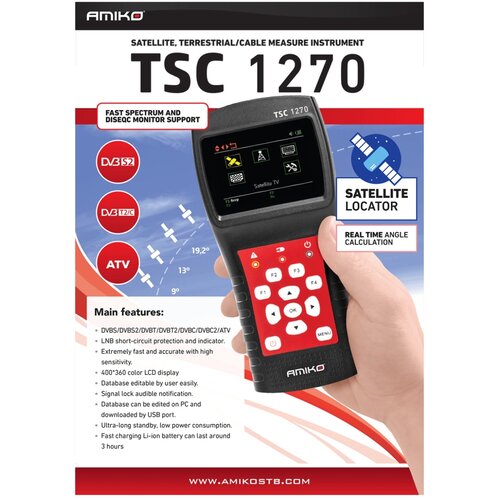 Amiko Instrument mjerni, DVB-S2/T2/C/ATV, Sat Finder - TSC 1270 Slike