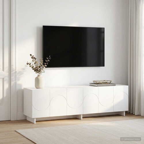  TV stalak 140 x 34,5 x 40 cm Bijela Konstruirano drvo Cijene