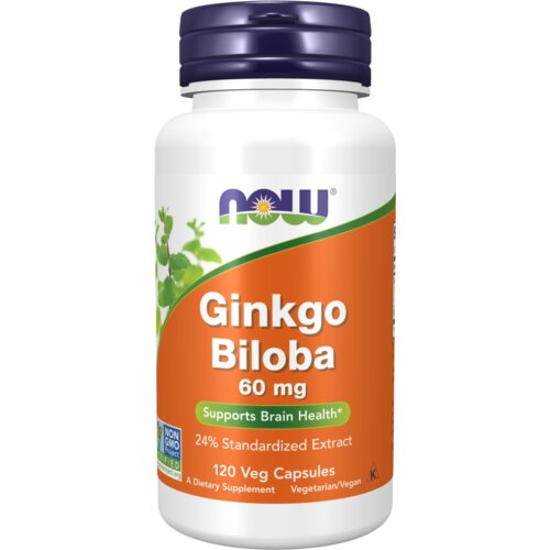 Now Foods Ginkgo Biloba 60 mg 120 kaps. Slike