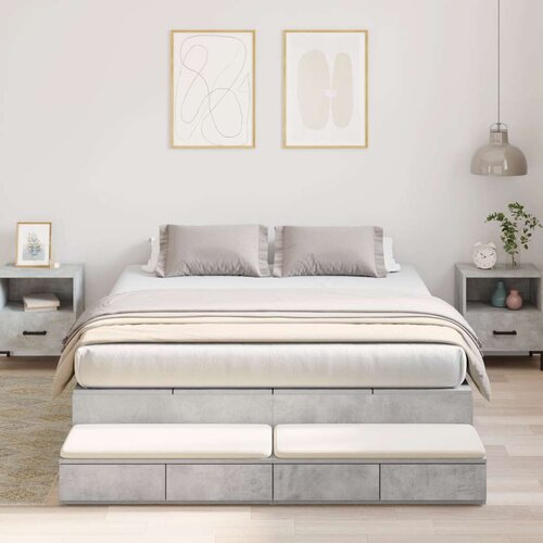  Postelja z dodatnim prostorom za shranjevanje Betonsko siva 150x200 cm, (22103234) Slike