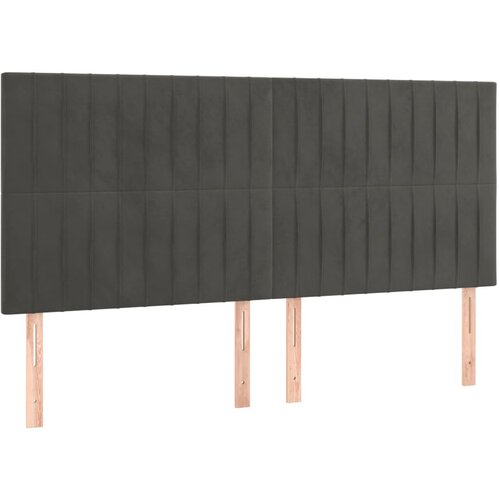 Maison Chic Posteljno vzglavje - Vzglavna omarica 4 kosa temno siv 80x5x78/88 cm žamet, (22077641) Cene