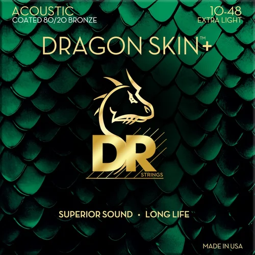 Dr Strings Dragon Skin+ Coated 80/20 Extra Light 10-48 Strune za akustično kitaro