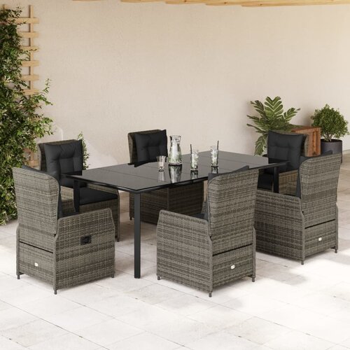  7-dijelni vrtni blagovaonski set sivi od poliratana Siva 200 x 100 x 74 cm Slike
