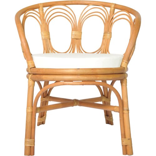 Maison Chic Jedilni stoli - Vzorci stoli z blazino svetlo rjav naraven ratan in platno A173, (22031729) Cene