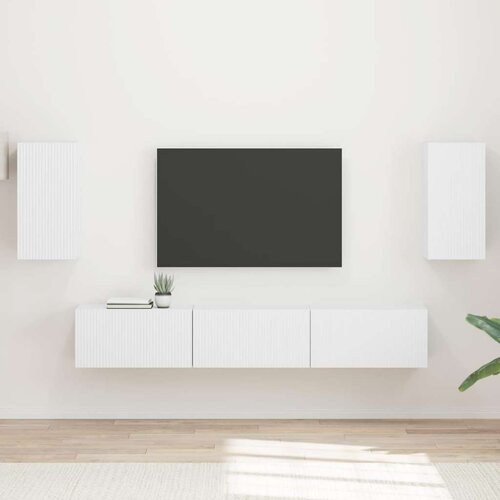  Komplet TV omaric 5 pcs Bela Konstruiran les, (5000132490) Cene