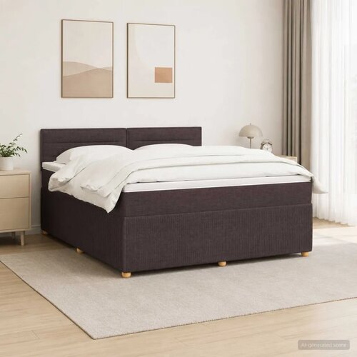  Boxspring krevet s madracem Tamno smeđa 160 x 200 cm Tkanina - Tamno smeđa 160 x 200 cm Dizajn linija Slike