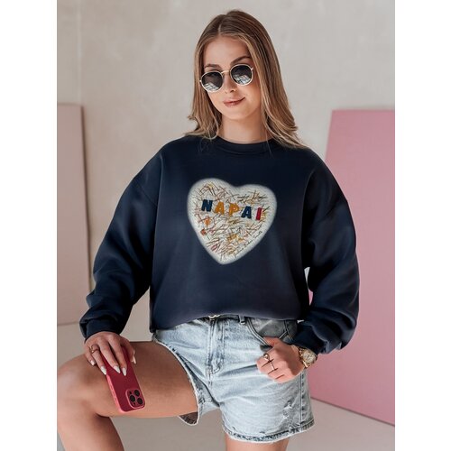 DStreet Bluza damska oversize z sercem SERDUCHOVA granatowa Slike