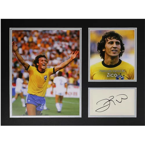  Zico Signed 16"x12" Photo Display Brazil World Cup Autograph Memorabilia COA