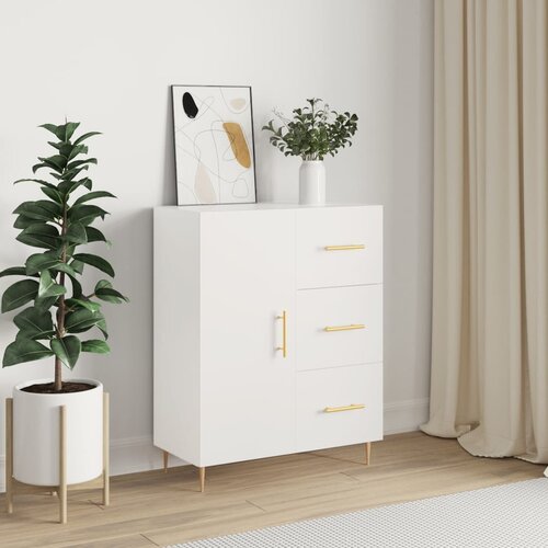 The Living Store Komoda bela 69,5x34x90 cm inženirski les - Komoda, (21663219) Cene